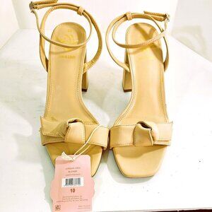 Sam & Libby Beige Women Block Heel Casual Dressy Sandal Shoes Size 10 New w/Tag